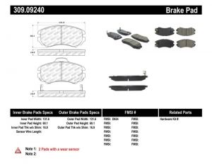 Stoptech Sport Brake Pads 309.09240