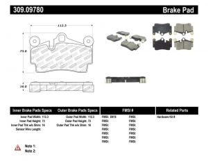 Stoptech Sport Brake Pads 309.09780