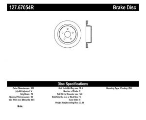 Stoptech Slot & Drill Brake Rotors 127.67054R