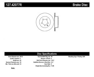 Stoptech Slot & Drill Brake Rotors 127.42077R