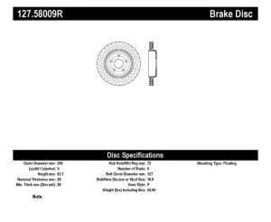 Stoptech Slot & Drill Brake Rotors 127.58009R