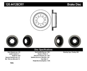 Stoptech Performance Brake Rotors 120.44128CRY