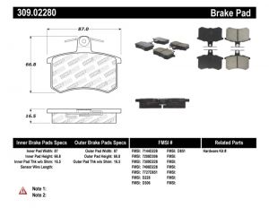 Stoptech Sport Brake Pads 309.02280