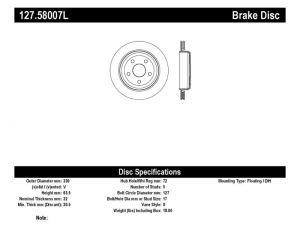 Stoptech Slot & Drill Brake Rotors 127.58007L