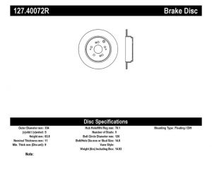 Stoptech Slot & Drill Brake Rotors 127.40072R