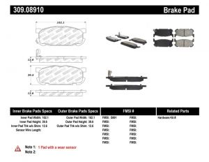 Stoptech Sport Brake Pads 309.08910