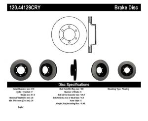 Stoptech Performance Brake Rotors 120.44129CRY