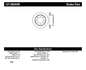 Stoptech Slot & Drill Brake Rotors 127.66044R