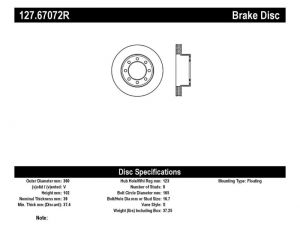 Stoptech Slot & Drill Brake Rotors 127.67072R