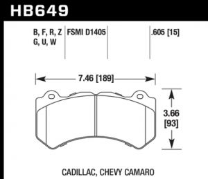 Hawk Performance ER-1 Brake Pad Sets HB649D.605