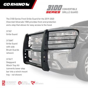Go Rhino Step Guard - 3000 -Tex Blk 3176MT