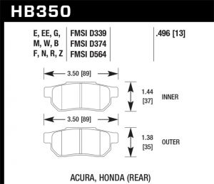 Hawk Performance ER-1 Brake Pad Sets HB350D.496