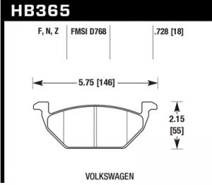 Hawk Performance HPS Brake Pad Sets HB365B.728
