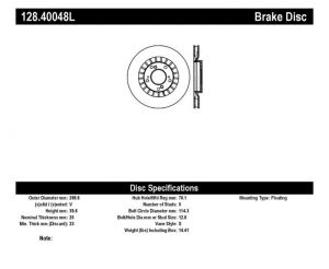 Stoptech Drilled Sport Brake Rotors 128.40048L