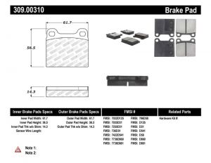 Stoptech Sport Brake Pads 309.00310