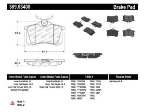 Stoptech Sport Brake Pads 309.03400