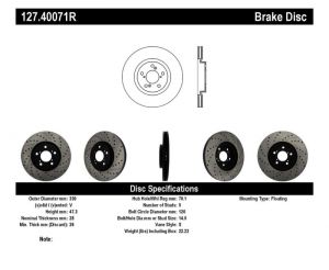 Stoptech Slot & Drill Brake Rotors 127.40071R