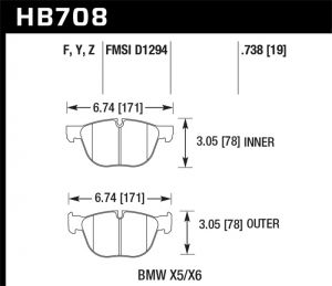 Hawk Performance HPS 5.0 Brake Pad Sets HB708B.738