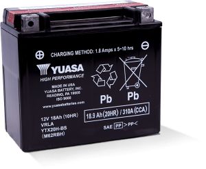 Yuasa Battery Misc Powersports YUAM62RBH