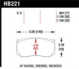 Hawk Performance DTC-70 Brake Pad Sets HB221U.684