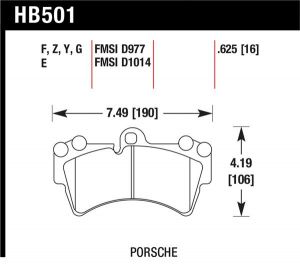 Hawk Performance Blue 9012 Brake Pad Sets HB501E.625
