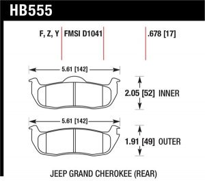Hawk Performance Ceramic Brake Pad Sets HB555Z.678