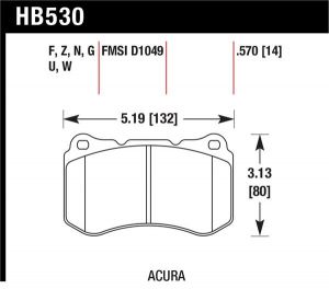Hawk Performance DTC-70 Brake Pad Sets HB530U.570