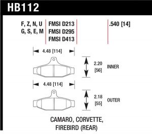 Hawk Performance DTC-70 Brake Pad Sets HB112U.540