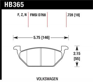 Hawk Performance HPS Brake Pad Sets HB365F.728