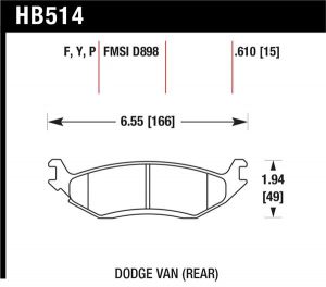 Hawk Performance HPS Brake Pad Sets HB514F.610
