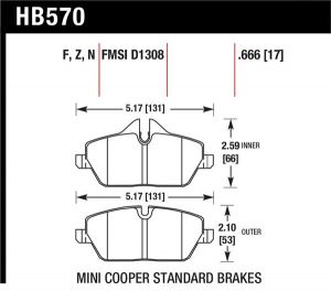 Hawk Performance Ceramic Brake Pad Sets HB570Z.666