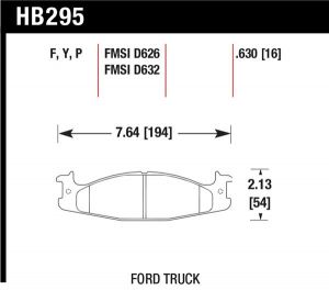 Hawk Performance HPS Brake Pad Sets HB295F.630
