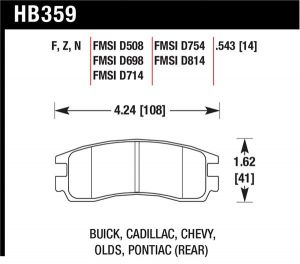 Hawk Performance HPS Brake Pad Sets HB359F.543