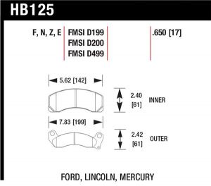 Hawk Performance Ceramic Brake Pad Sets HB125Z.650