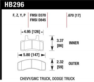 Hawk Performance HPS Brake Pad Sets HB296F.670