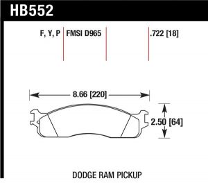 Hawk Performance HPS Brake Pad Sets HB552F.722