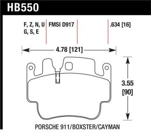 Hawk Performance HT-10 Brake Pad Sets HB550S.634