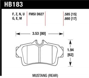 Hawk Performance Black Brake Pad Sets HB183M.585