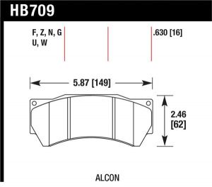 Hawk Performance HP+ Brake Pad Sets HB709N.630