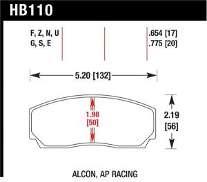 Hawk Performance DTC-60 Brake Pad Sets HB110G.775