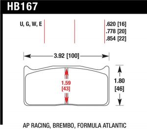 Hawk Performance DTC-70 Brake Pad Sets HB167U.620