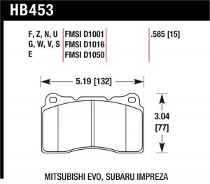 Hawk Performance HT-14 Brake Pad Sets HB453V.585