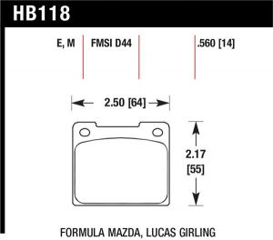Hawk Performance Black Brake Pad Sets HB118m.560