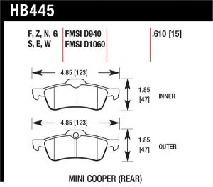 Hawk Performance Ceramic Brake Pad Sets HB445Z.610