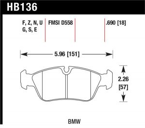 Hawk Performance DTC-70 Brake Pad Sets HB136U.690