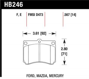Hawk Performance HPS Brake Pad Sets HB246F.567