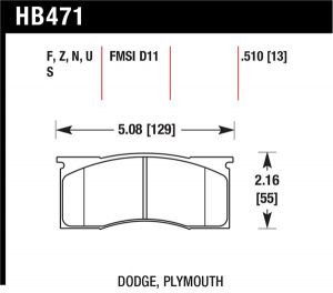 Hawk Performance DTC-70 Brake Pad Sets HB471U.510