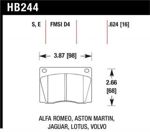 Hawk Performance HT-10 Brake Pad Sets HB244S.624
