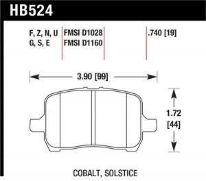 Hawk Performance HT-10 Brake Pad Sets HB524S.740