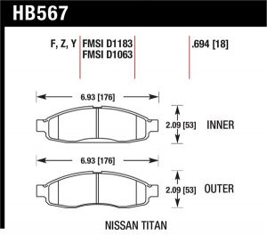 Hawk Performance HPS Brake Pad Sets HB567F.694